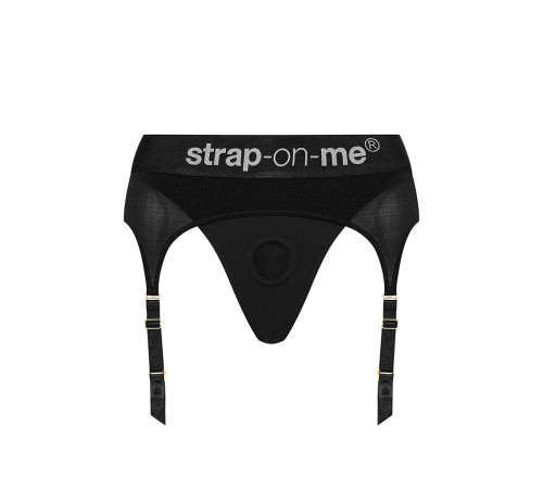 Труси для страпону з підв'язками для панчох Strap-On-Me REBEL HARNESS - XL