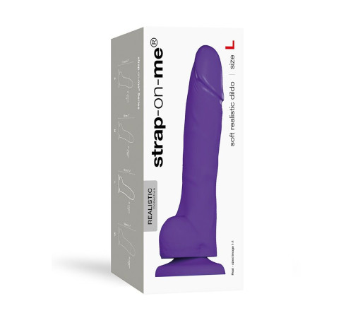 Реалістичний фалоімітатор Strap-On-Me SOFT REALISTIC DILDO Violet - Size L