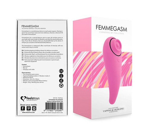 Пульсатор для клітора плюс вібратор FeelzToys - FemmeGasm Tapping & Tickling Vibrator Pink