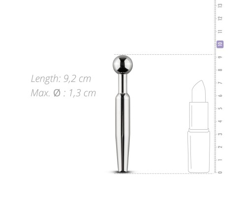 Порожнинний уретральний стимулятор Sinner Gear Unbendable – Hollow Penis Plug, довж.7,5см, діам.12мм