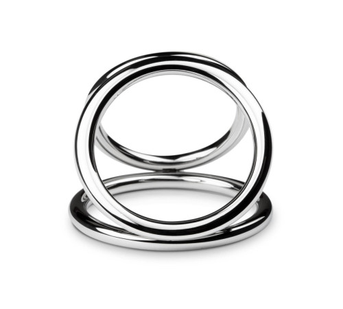 Потрійне ерекційне кільце Sinner Gear Unbendable – Triad Chamber Metal Cock and Ball Ring – Large