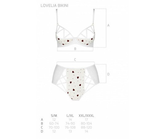 Еротичний комплект з малюнком Passion LOVELIA BIKINI L/XL, white