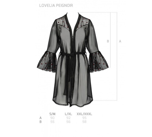 Повітряний пеньюар Passion LOVELIA PEIGNOIR L/XL, black