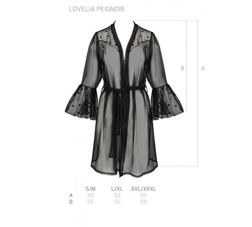 Повітряний пеньюар Passion LOVELIA PEIGNOIR S/M, black