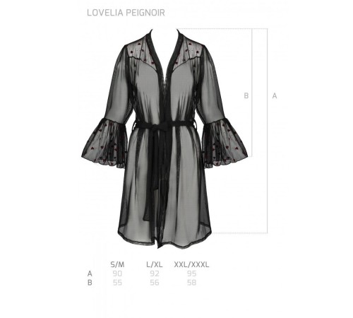 Повітряний пеньюар Passion LOVELIA PEIGNOIR XXL/XXXL, black