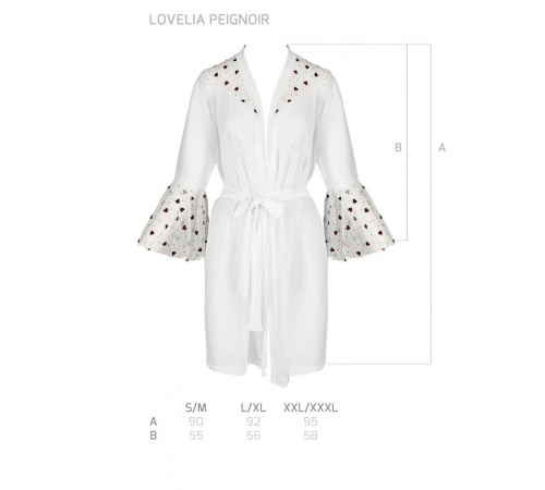 Повітряний пеньюар Passion LOVELIA PEIGNOIR L/XL, white