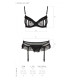 Сексуальний комплект з поясом для панчіх Passion LOVELIA SET S/M, black