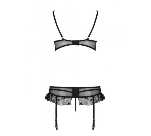 Сексуальний комплект з поясом для панчіх Passion LOVELIA SET S/M, black