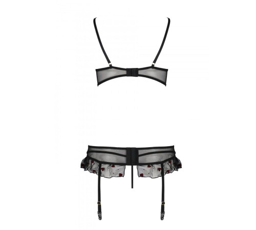 Сексуальний комплект з поясом для панчіх Passion LOVELIA SET XXL/XXXL, black