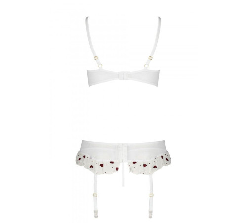 Сексуальний комплект з поясом для панчіх Passion LOVELIA SET L/XL, white