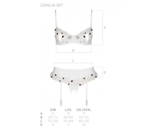 Сексуальний комплект з поясом для панчіх Passion LOVELIA SET L/XL, white