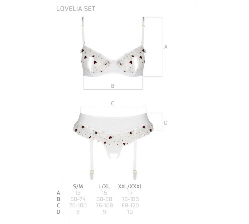 Сексуальний комплект з поясом для панчіх Passion LOVELIA SET S/M, white