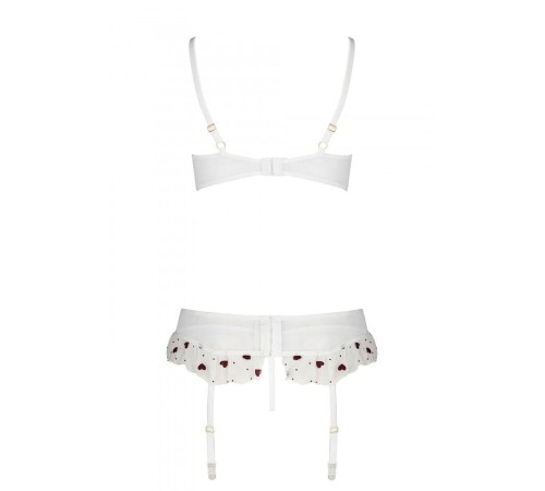 Сексуальний комплект з поясом для панчіх Passion LOVELIA SET XXL/XXXL, white