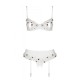 Сексуальний комплект з поясом для панчіх Passion LOVELIA SET XXL/XXXL, white