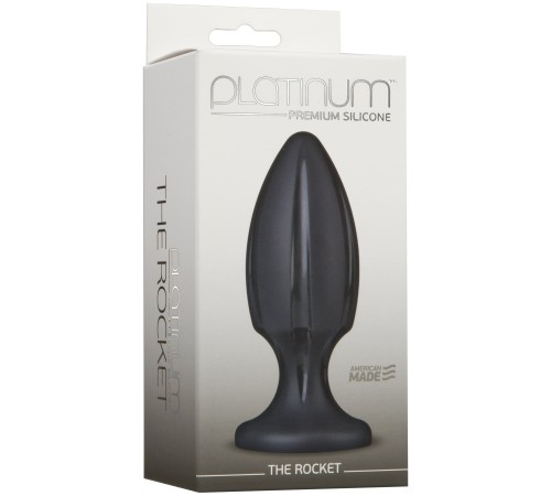 Анальний плаг із каналами для змащення Doc Johnson Platinum Premium Silicone — The Rocket — Black