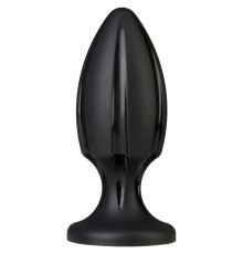 Анальний плаг із каналами для змащення Doc Johnson Platinum Premium Silicone — The Rocket — Black