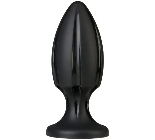 Анальний плаг із каналами для змащення Doc Johnson Platinum Premium Silicone — The Rocket — Black