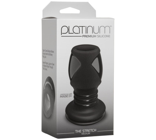 Анальний тунель Doc Johnson Platinum Premium Silicone — The Stretch — Medium — Black