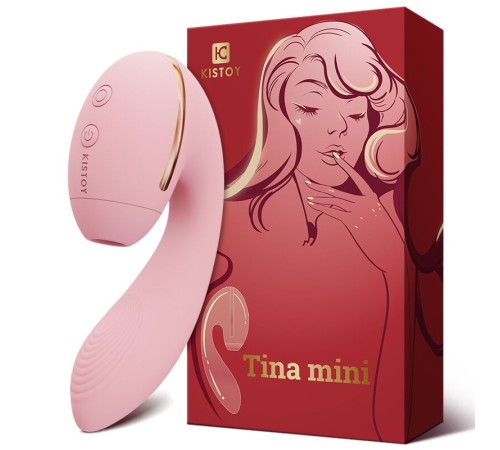 Вакуумний вібратор KISTOY Tina Mini Pink, вагінально-кліторальний