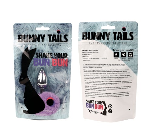 Анальна пробка FeelzToys - Bunny Tails Butt Plug Purple