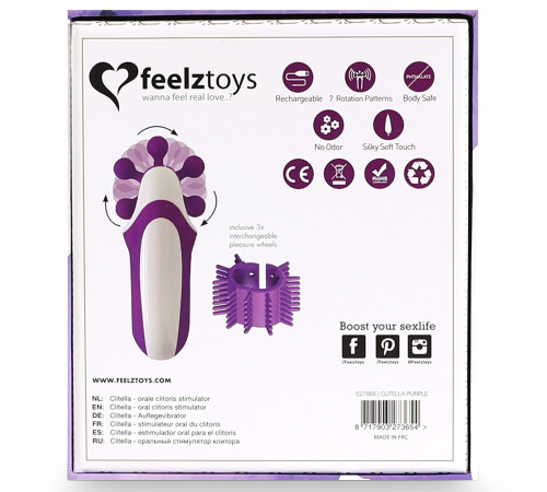 Стимулятор з імітацією оральних пестощів FeelzToys - Clitella Oral Clitoral Stimulator Purple