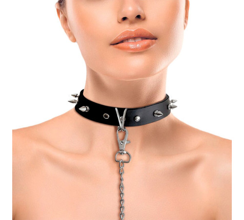 Нашийник з шипами та повідцем Art of Sex - Collar Spikes and Leash