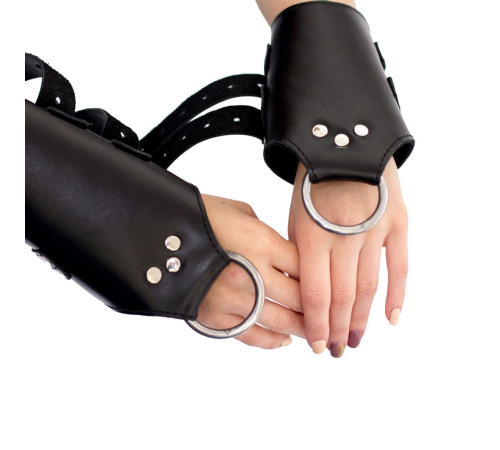 Манжети для підвісу за руки Art of Sex – Kinky Hand Cuffs For Suspension, чорні, натуральна шкіра