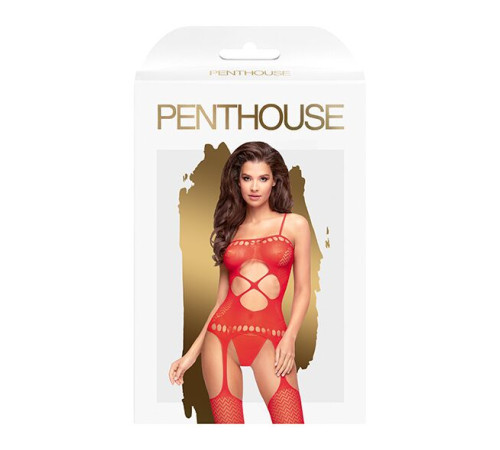 Бодістокінг з вирізом на животику Penthouse - Hot Nightfall Red XL