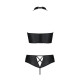 Комплект з еко-шкіри Passion NANACY BIKINI L/XL, black, бра та трусики з імітацією шнурівки