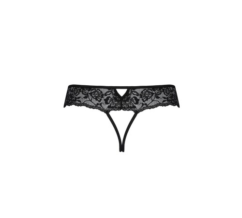 Мереживні стрінги з доступом Passion SENIA THONG L/XL, black