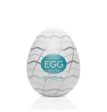 Мастурбатор-яйце Tenga Egg Wavy II з подвійним хвилястим рельєфом