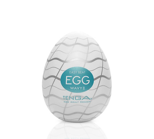 Мастурбатор-яйце Tenga Egg Wavy II з подвійним хвилястим рельєфом