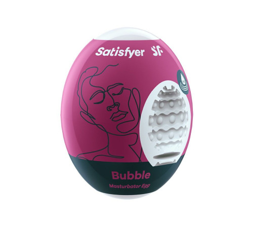 Самозмащувальний мастурбатор-яйце Satisfyer Masturbator Egg Bubble, одноразовий, не потребує змазки