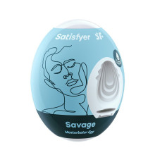 Самозмащувальний мастурбатор-яйце Satisfyer Masturbator Egg Savage, одноразовий, не потребує змазки