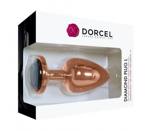 Металева анальна пробка із прикрасою у вигляді кристалу Dorcel - Diamond Plug Rose Gold L