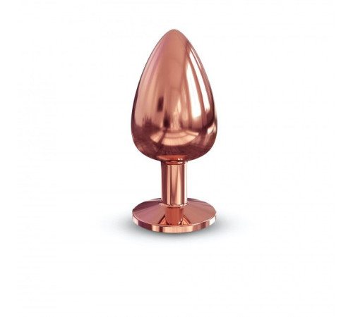 Металева анальна пробка із прикрасою у вигляді кристалу Dorcel - Diamond Plug Rose Gold L