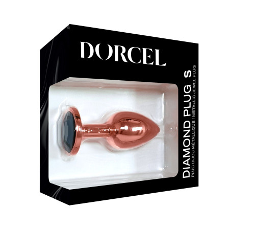 Металева анальна пробка із прикрасою у вигляді кристалу Dorcel - Diamond Plug Rose Gold S