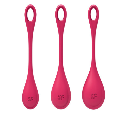 Набір йоні намистин Satisfyer Yoni Power 1 Red, діаметр 2-2,5-3см, вага 22-46-74гр