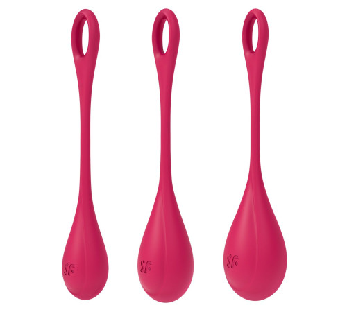 Набір йоні намистин Satisfyer Yoni Power 1 Red, діаметр 2-2,5-3см, вага 22-46-74гр