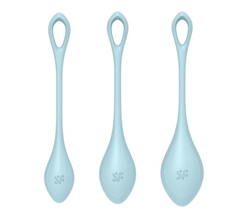 Набір йоні намистин Satisfyer Yoni Power 2 Light Blue, диаметр 2-2,5-3см, вес 22-44-73гр