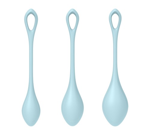 Набір йоні намистин Satisfyer Yoni Power 2 Light Blue, диаметр 2-2,5-3см, вес 22-44-73гр