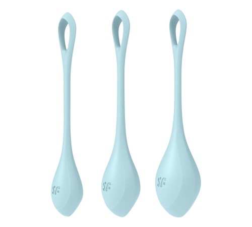 Набір йоні намистин Satisfyer Yoni Power 2 Light Blue, диаметр 2-2,5-3см, вес 22-44-73гр