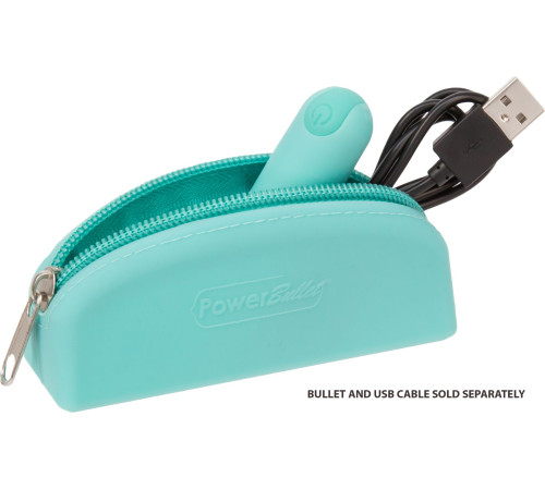 Сумка для зберігання секс-іграшок PowerBullet - Silicone Storage Zippered Bag Teal