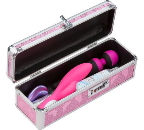 Кейс для зберігання секс-іграшок BMS Factory - The Toy Chest Lokable Vibrator Case Pink з кодовим за