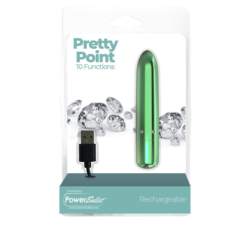 Віброкуля PowerBullet - Pretty Point Rechargeable Bullet Teal