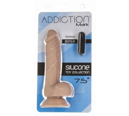 Реалістичний фалоімітатор на присосці ADDICTION — Mark 7,5″ Dildo With Balls, Beige