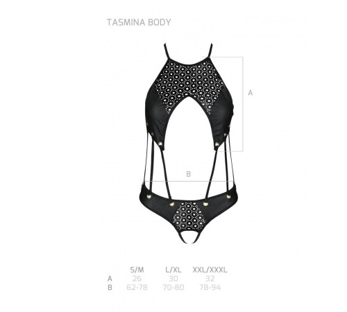 Розпродаж!!! Боді з екошкіри з ремінцями та перфорацією Tamaris Body black L/XL — Passion