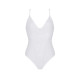 Боді з ажурним декором та відкритим кроком Passion URSULA BODY S/M, white