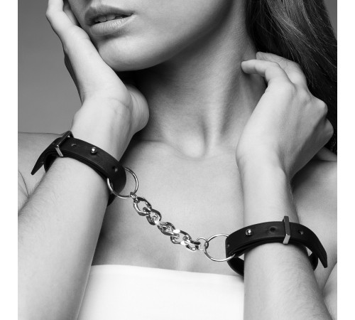 Наручники з екошкіри Bijoux Indiscrets Maze – Thin Handcuffs Black