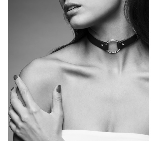 Чокер з екошкіри Bijoux Indiscrets Maze – Single Choker Black